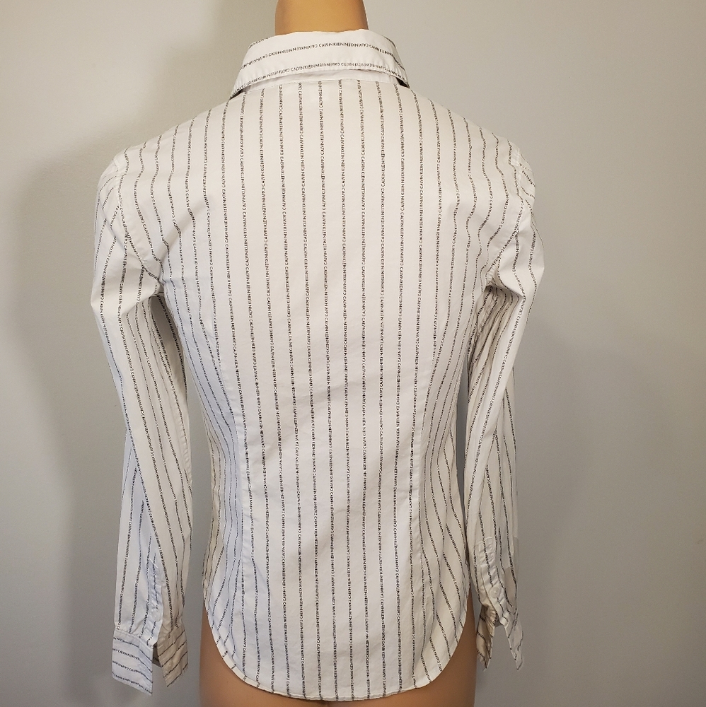 Calvin Klein Fitted Button Up With Branded Stripes - image 4
